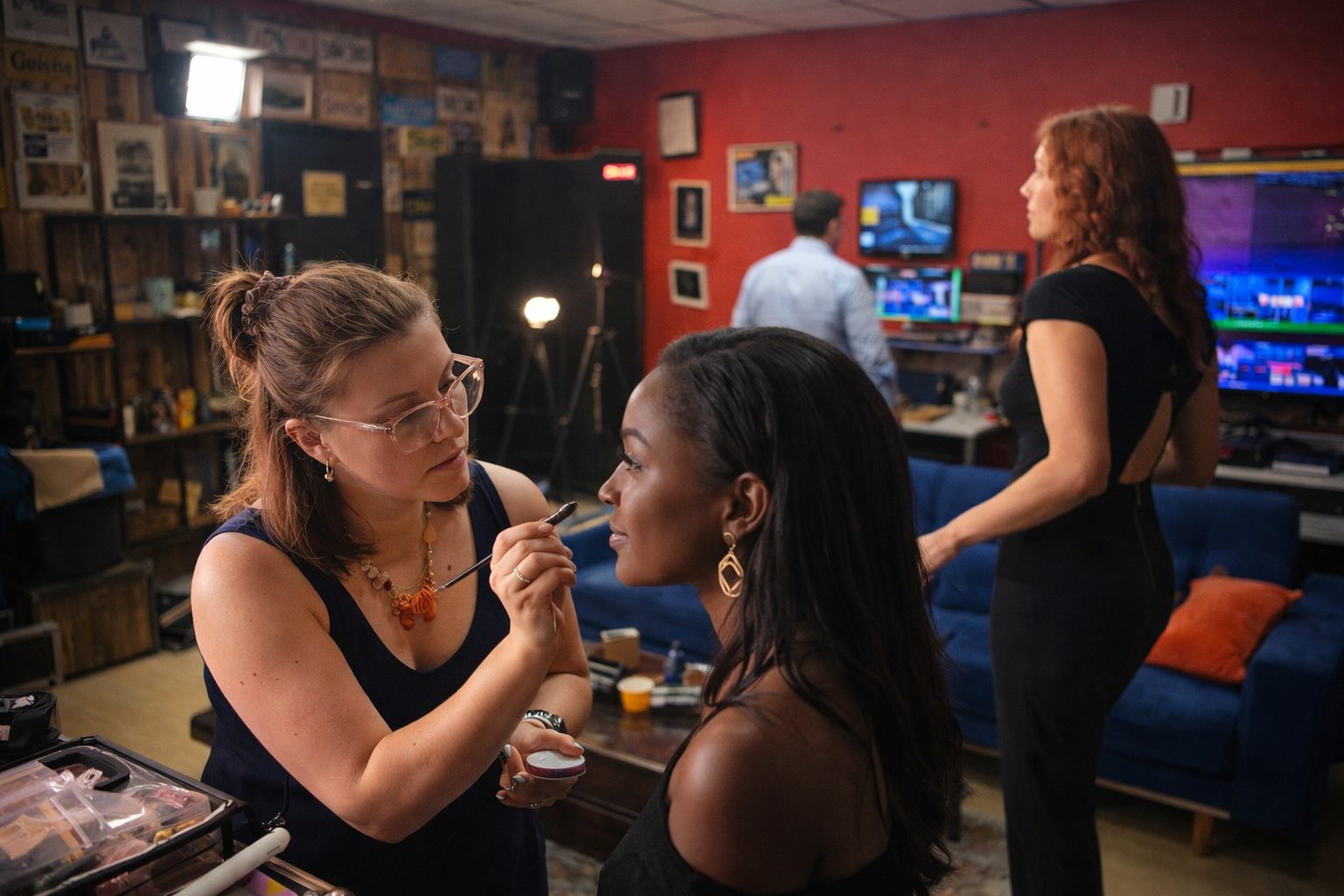 Poste maquillage avant tournage